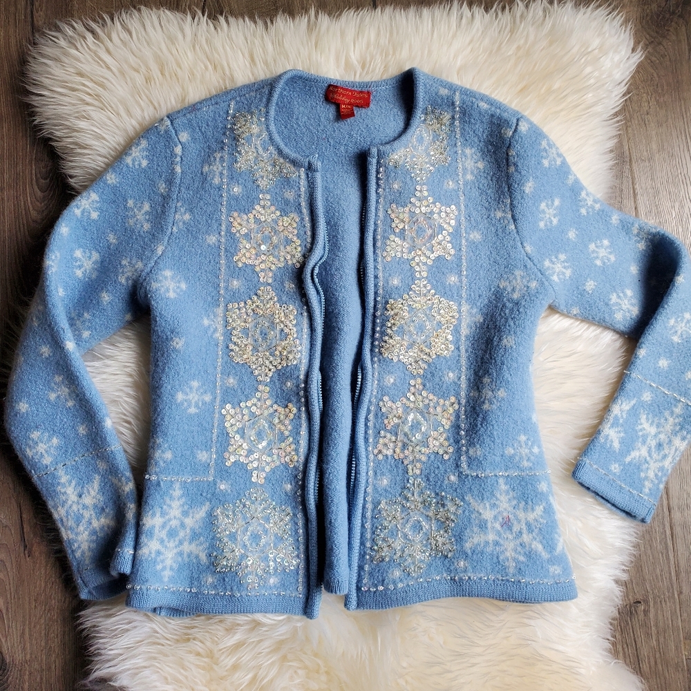 Vintage 2005 Northern Isle  Zip Christmas Sweater M fits like XS